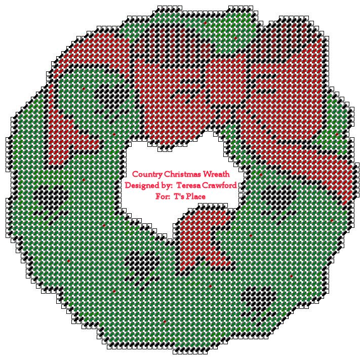 Country Christmas Wreath Pattern
